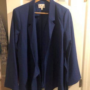 tie waist chaus blue blazer